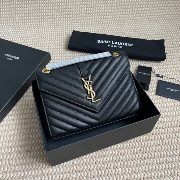 YSL COLLEGE LARGE CHAIN BAG IN QUILTED LEATHER - Picture 1 of 7